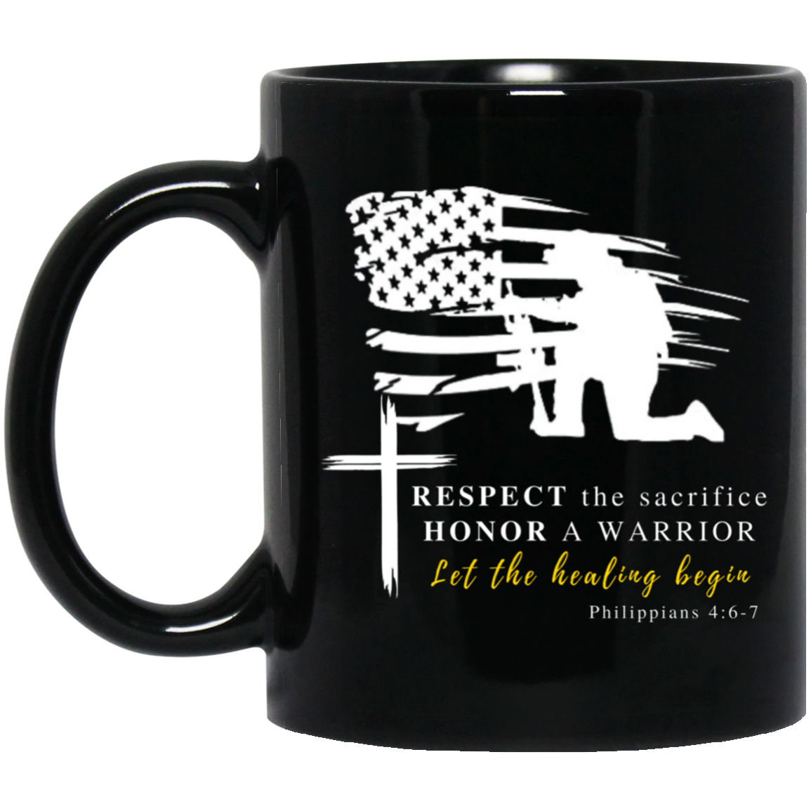 Honor a Warrior 11 oz. Black Mug