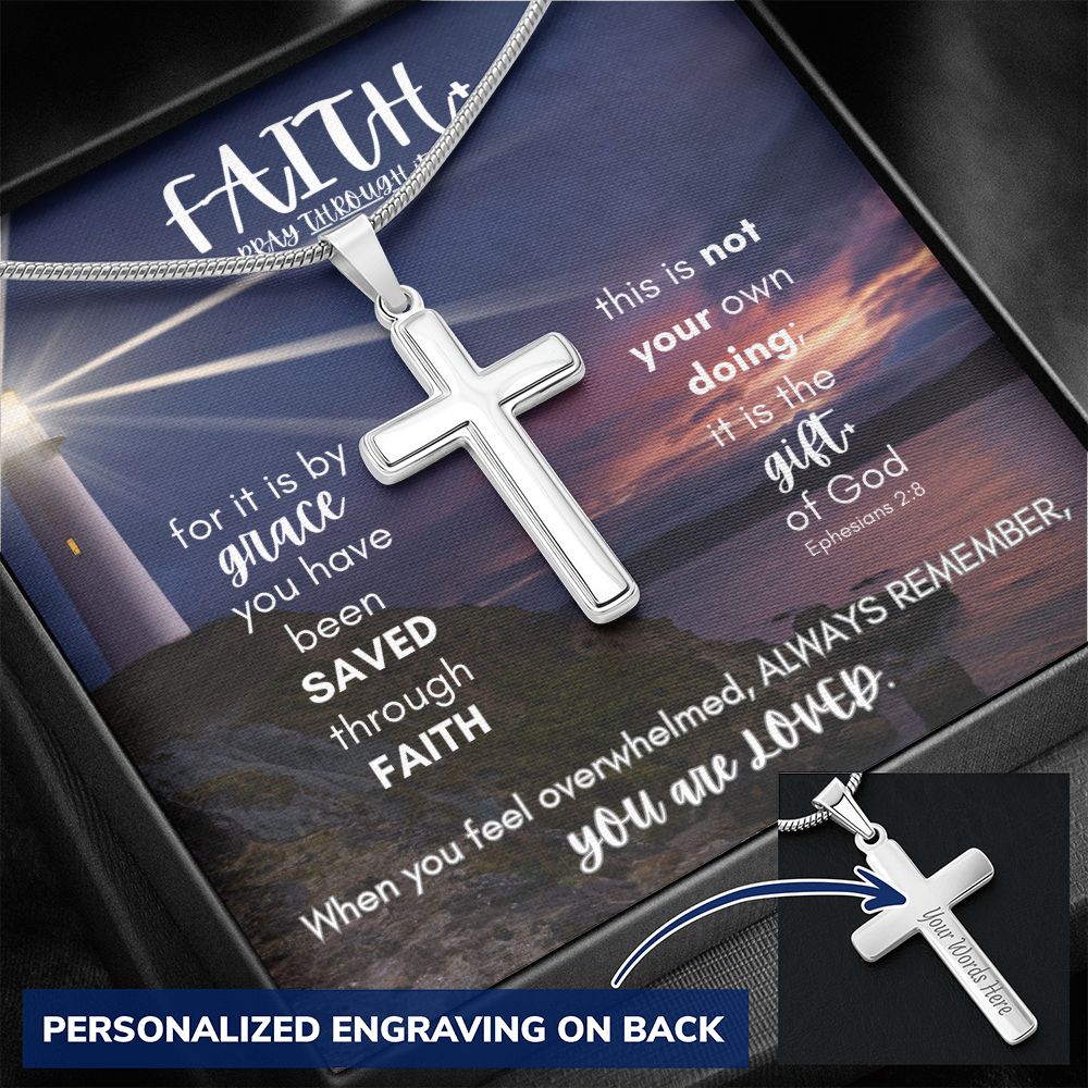 Faith+Grace=Love Cross Necklace PLUS Engraving