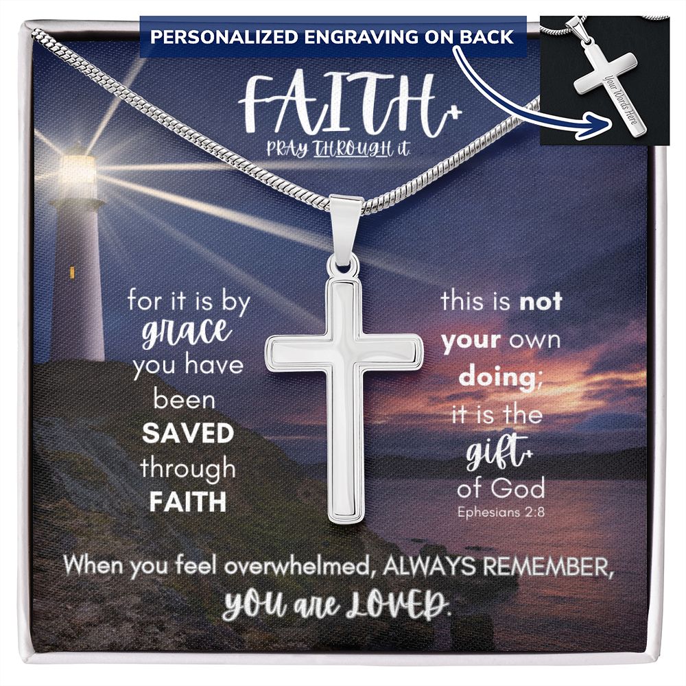 Faith+Grace=Love Cross Necklace PLUS Engraving