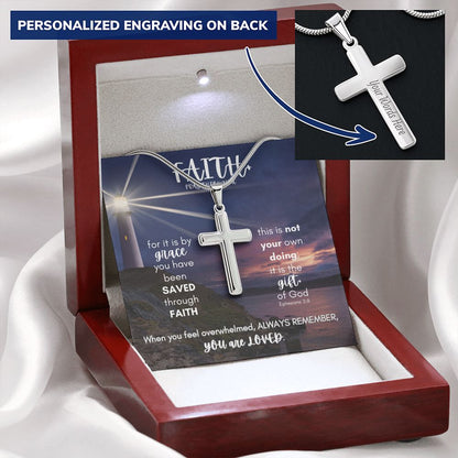 Faith+Grace=Love Cross Necklace PLUS Engraving