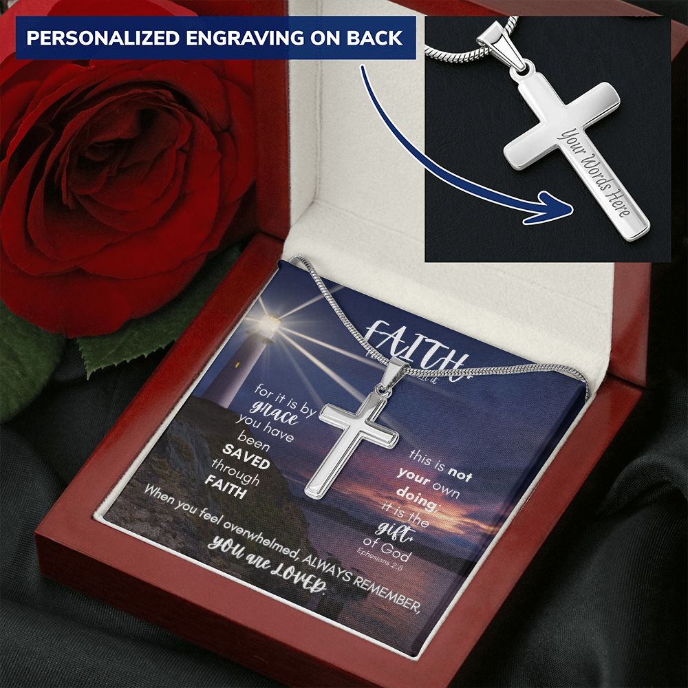 Faith+Grace=Love Cross Necklace PLUS Engraving