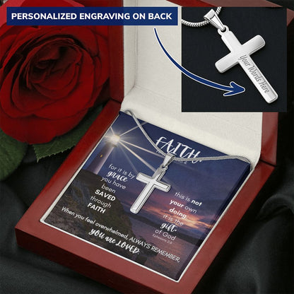 Faith+Grace=Love Cross Necklace PLUS Engraving