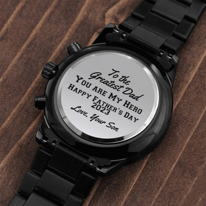 To the Greatest Dad Engraved Chronograph Watch