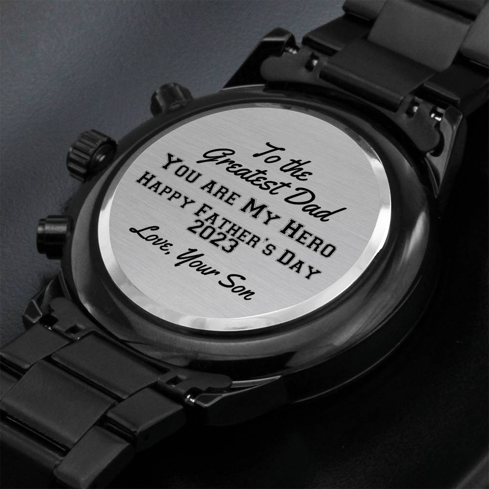 To the Greatest Dad Engraved Chronograph Watch