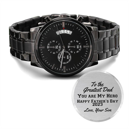 To the Greatest Dad Engraved Chronograph Watch