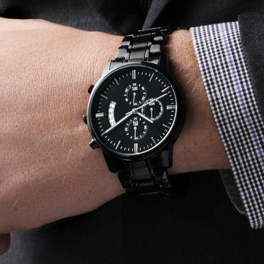 Memory Maker Customizable Black Chronograph Watch