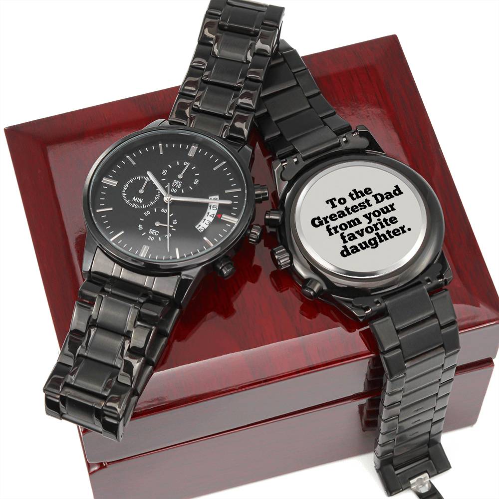 To Dad from Daughter Engraved Chronograph Watch