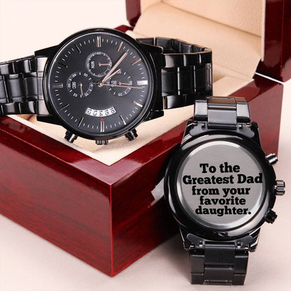 To Dad from Daughter Engraved Chronograph Watch