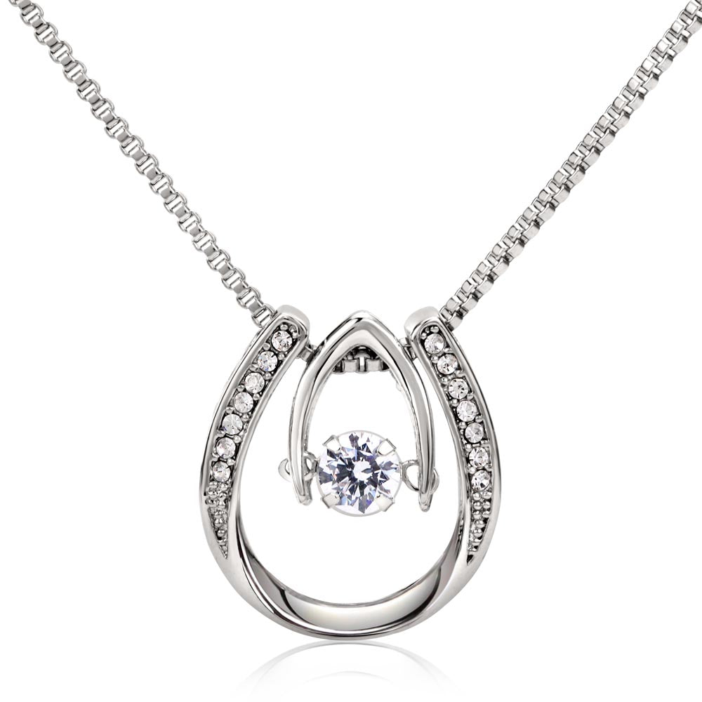 To My Daughter Horseshoe Diamond Necklace