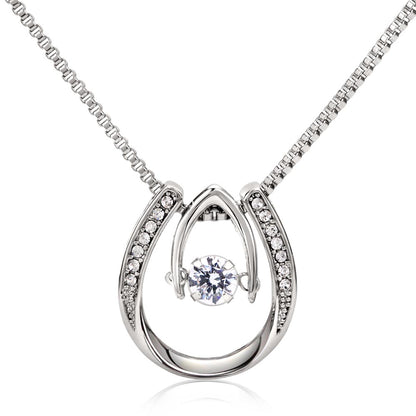 To My Daughter Horseshoe Diamond Necklace