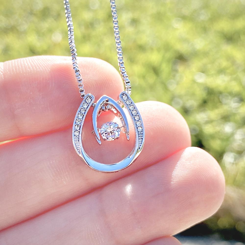 To My Daughter Horseshoe Diamond Necklace