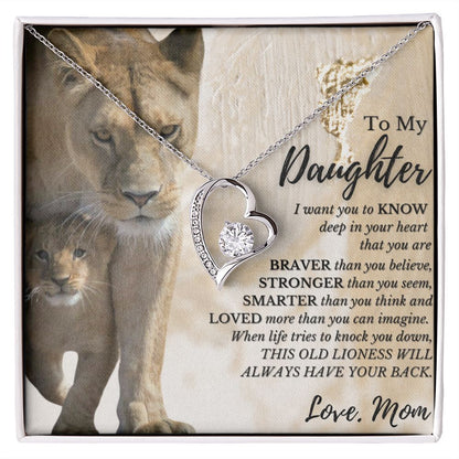 To My Daughter Heart Diamond Necklace