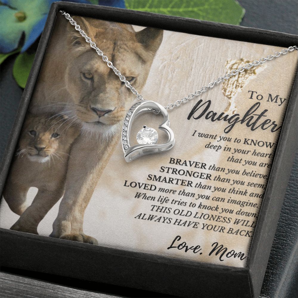 To My Daughter Heart Diamond Necklace