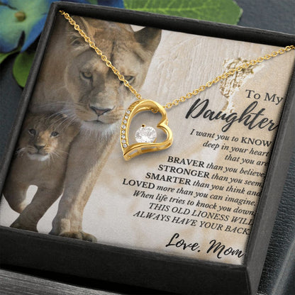 To My Daughter Heart Diamond Necklace